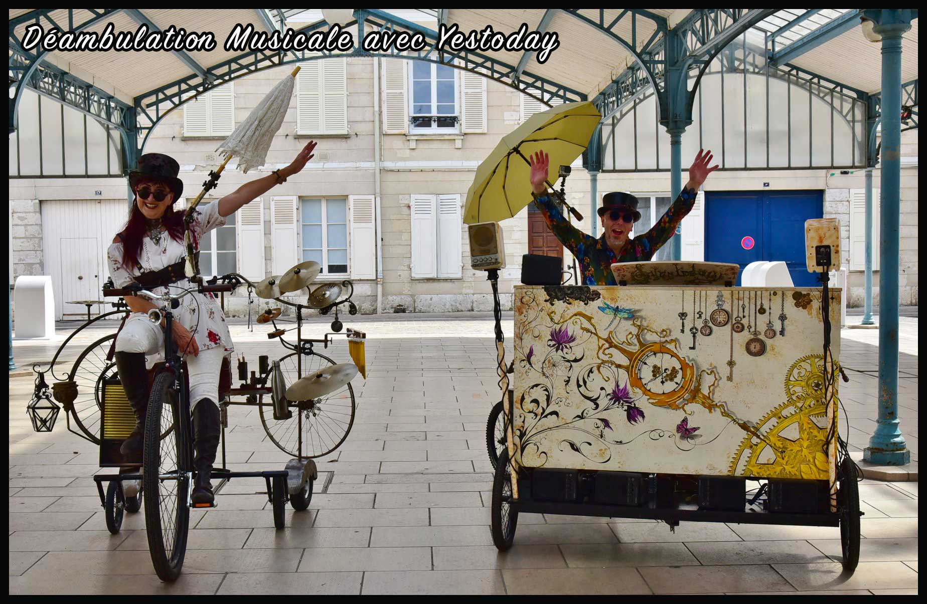 Déambulation Piano-Vélo dans les rue de Chartres sous les Halles